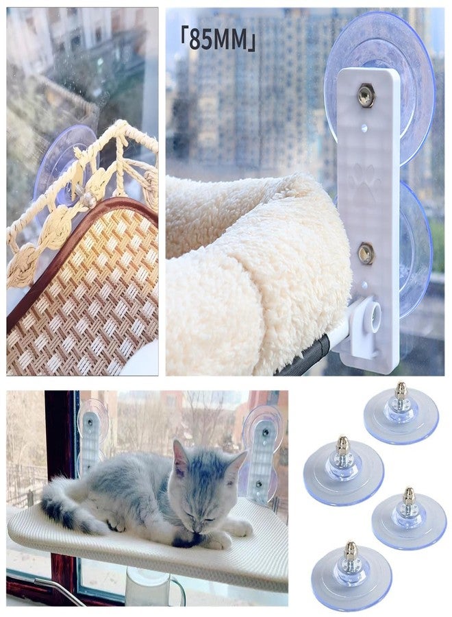 SquEqu 4 Pack Cat Window Perch Suction Cup Replacement with Screws 85mm Sturdy Strong Hanging Holder Suction Cups for Cat Window Perch Cordless Hammock Foldable Cats Bed Seat - Image 5